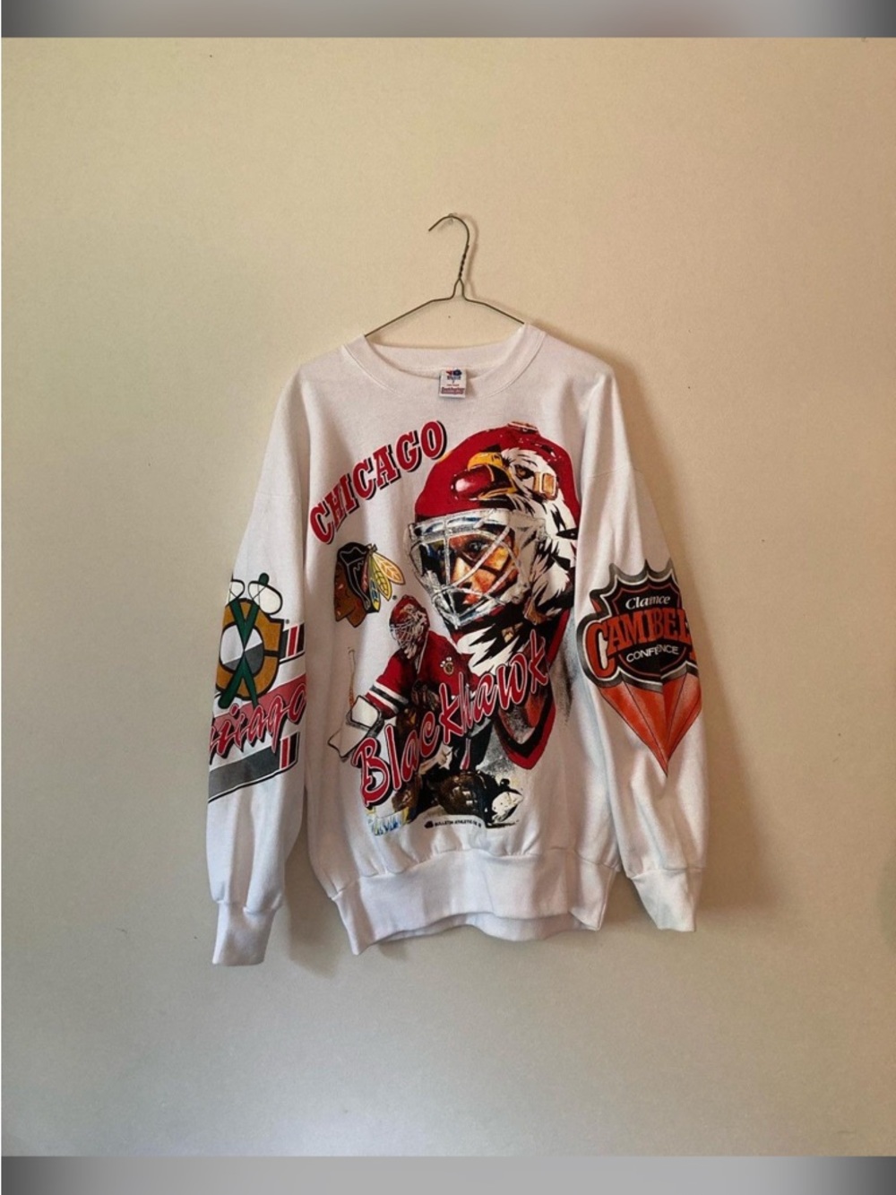 Vintage Chicago Blackhawks All Over Print Crewneck